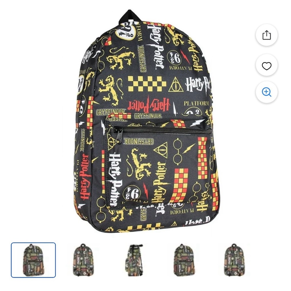 # 0814+ Warner Bros. Black and Gold Harry Potter Backpack - Picture 7 of 12